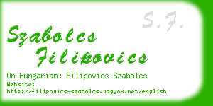 szabolcs filipovics business card